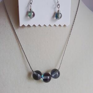 Black Mystic Aura Quartz Jewelry Set